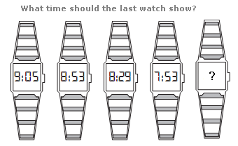 Clock puzzles Question 6